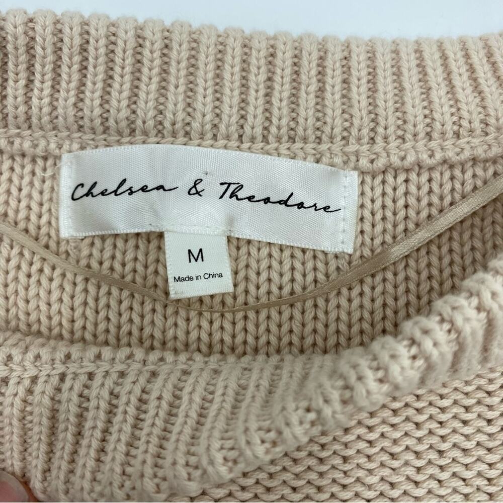 Chelsea & Theodore Sweater “inside out seams” Crewneck‎ Cream - M - Picture 3 of 10